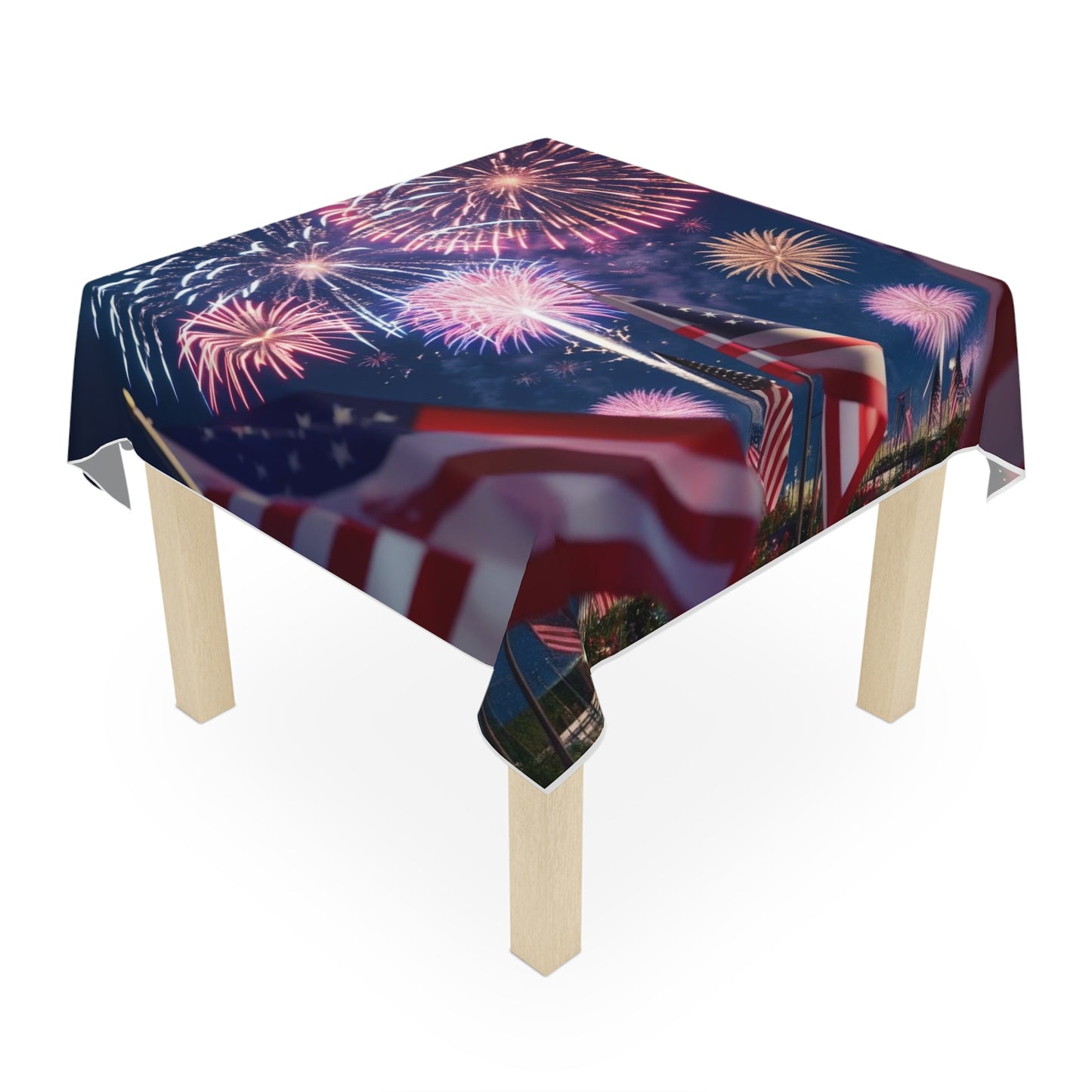 Patriotic Fireworks Tablecloth - Perfect for 4th of July, BBQs, Summer Parties, USA Celebrations, Table Decor