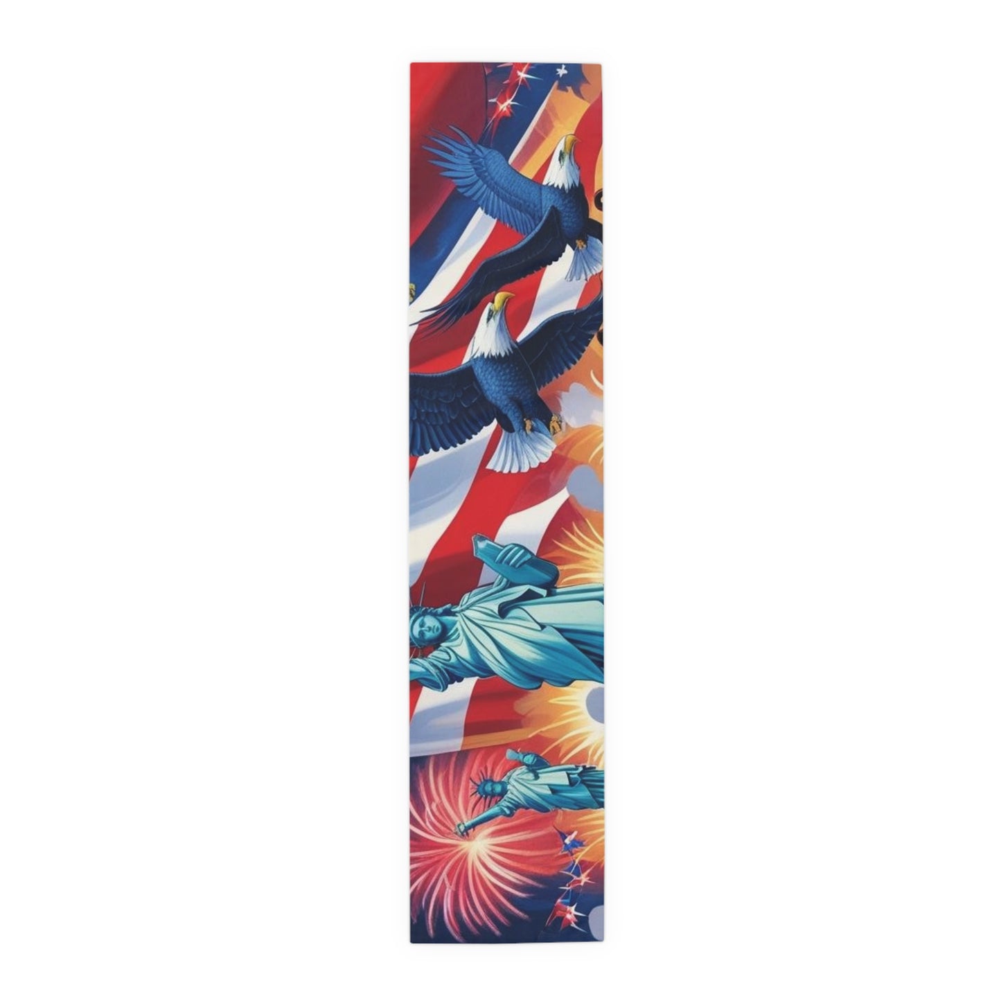 Patriotic Table Runner | Cotton & Poly | Fourth of July Decor, Independence Day Table Setting, USA Celebration, Home Decor