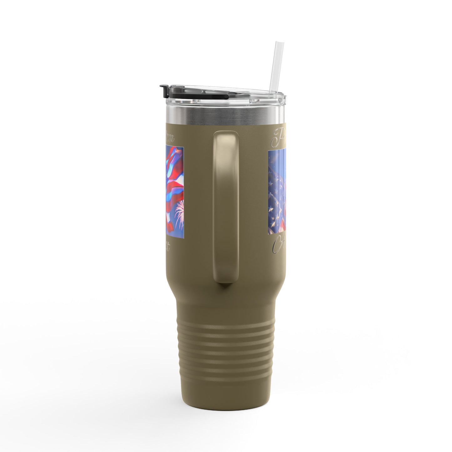 Freedom First Insulated Travel Mug, 40oz - Perfect for Road Trips, BBQs, Independence Day, Outdoor Events, Gifts for Patriots