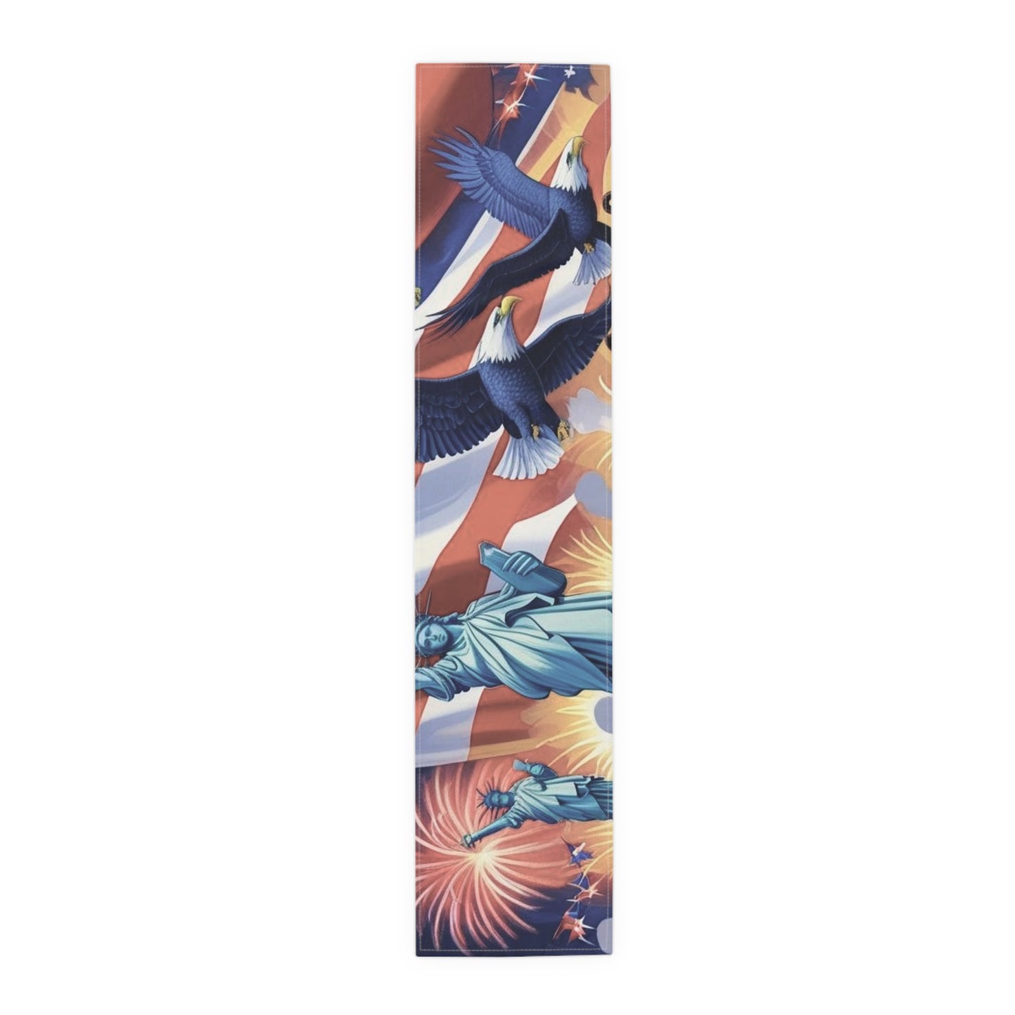 Patriotic Table Runner | Cotton & Poly | Fourth of July Decor, Independence Day Table Setting, USA Celebration, Home Decor