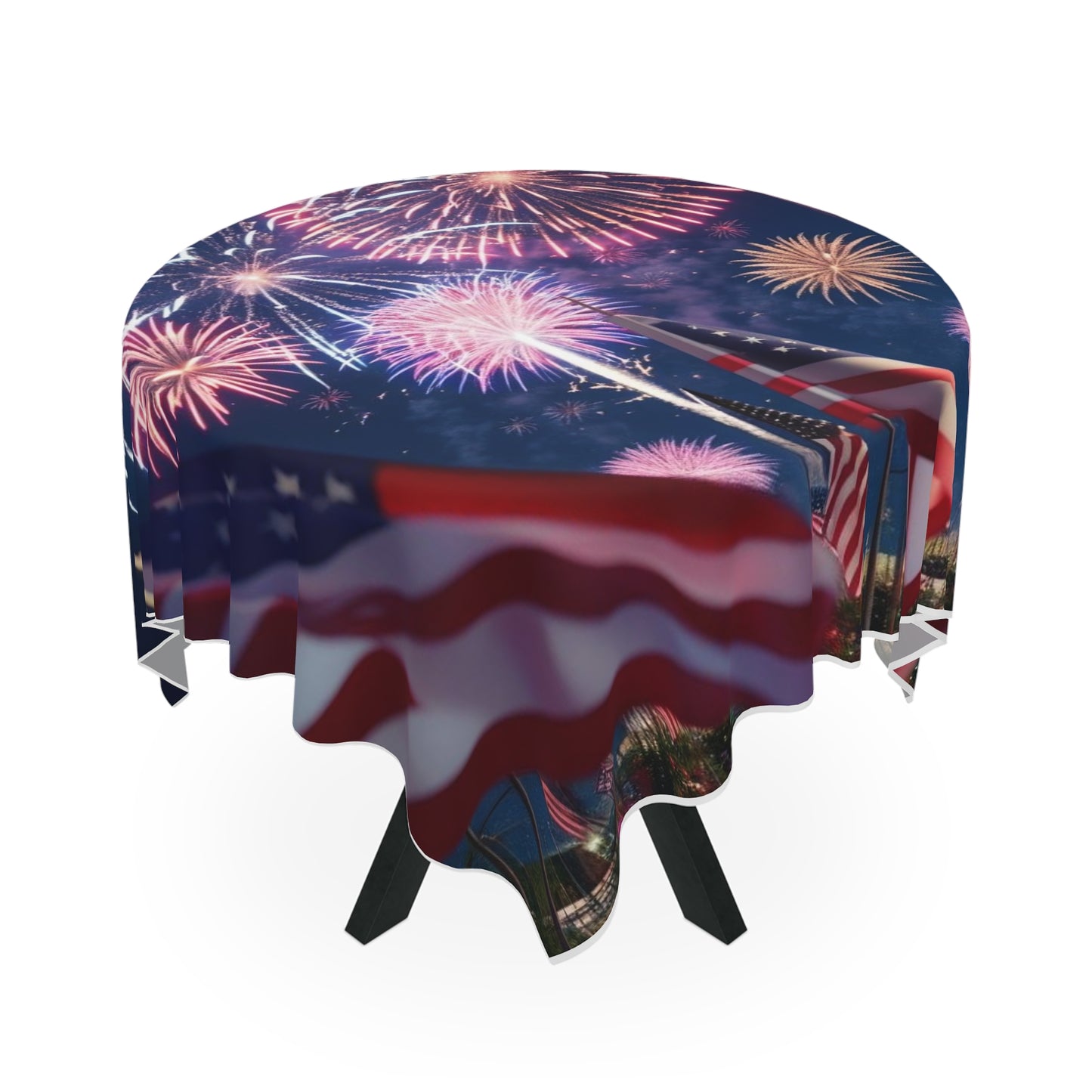 Patriotic Fireworks Tablecloth - Perfect for 4th of July, BBQs, Summer Parties, USA Celebrations, Table Decor