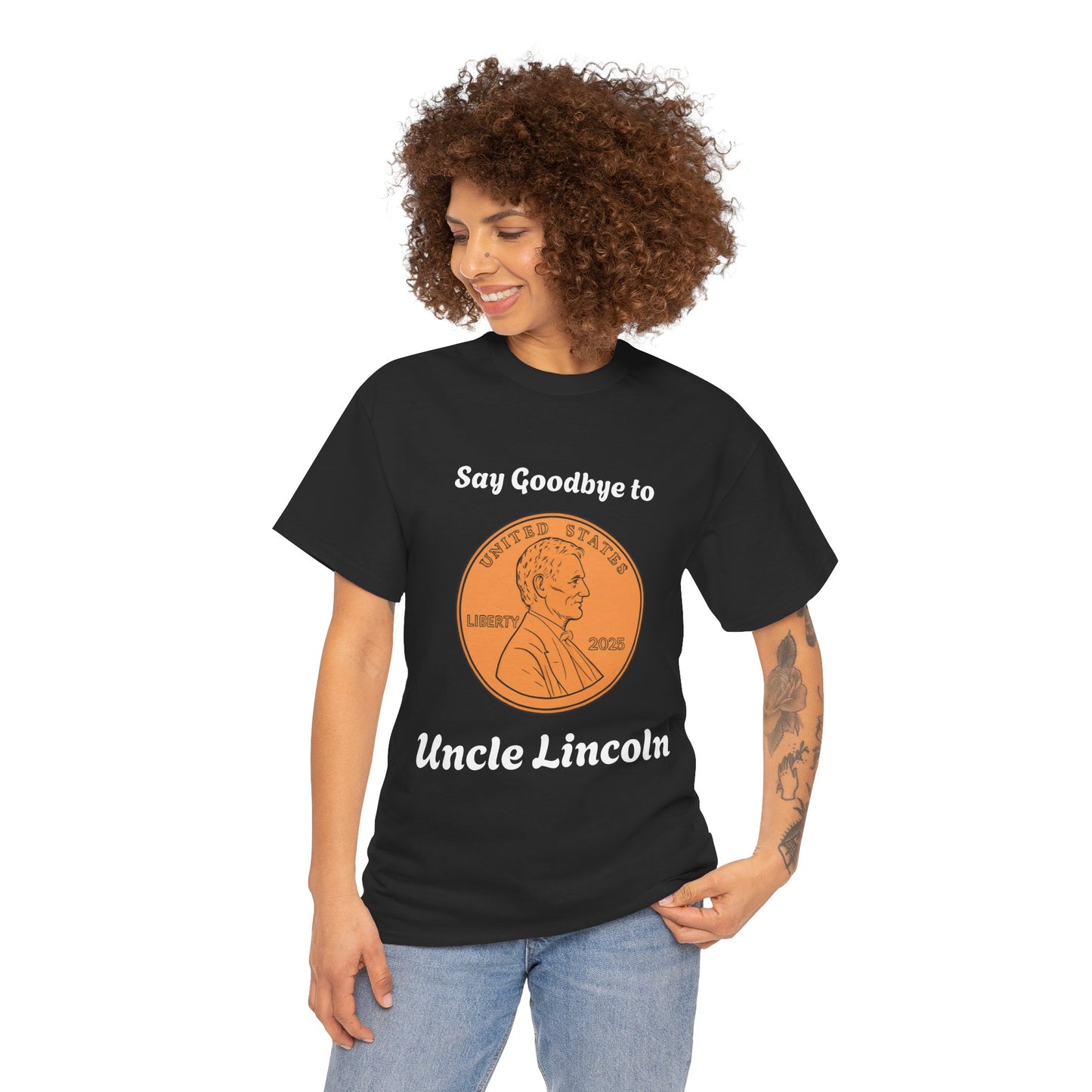Lincoln Penny Tee - "Say Goodbye to Uncle Lincoln" Retro Coin Novelty T-Shirt