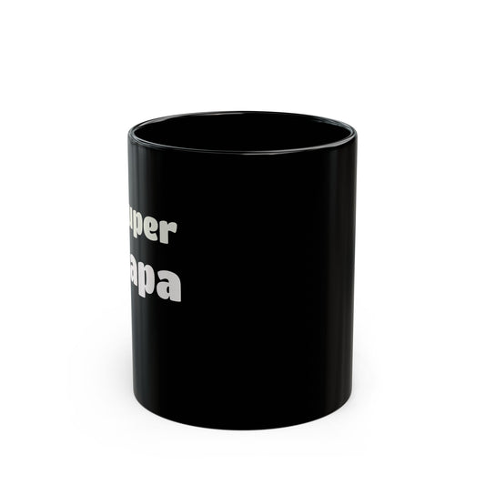 Super Papa Black Mug - Perfect Gift for Dads
