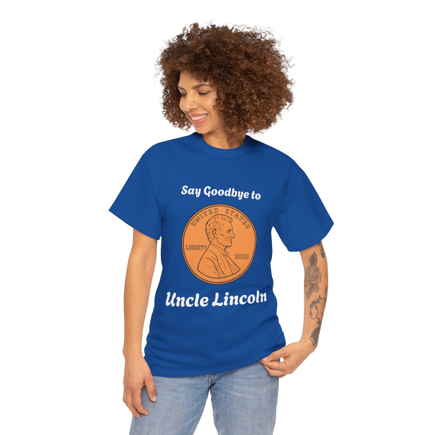 Lincoln Penny Tee - "Say Goodbye to Uncle Lincoln" Retro Coin Novelty T-Shirt