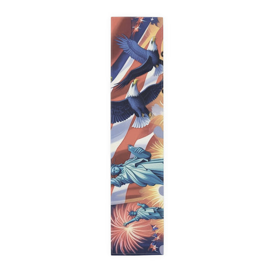 Patriotic Table Runner | Cotton & Poly | Fourth of July Decor, Independence Day Table Setting, USA Celebration, Home Decor