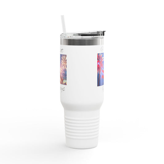 Freedom First Insulated Travel Mug, 40oz - Perfect for Road Trips, BBQs, Independence Day, Outdoor Events, Gifts for Patriots