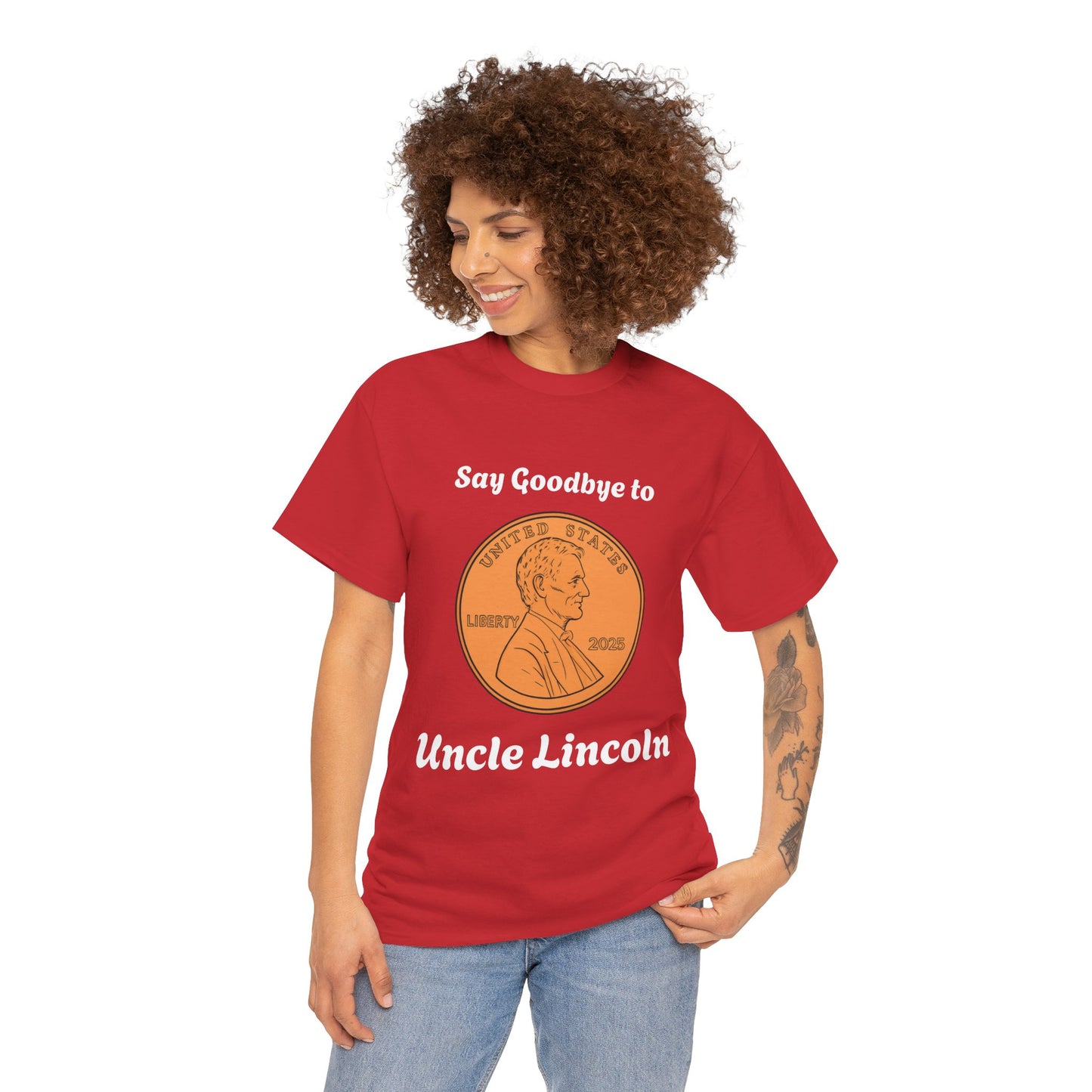 Lincoln Penny Tee - "Say Goodbye to Uncle Lincoln" Retro Coin Novelty T-Shirt