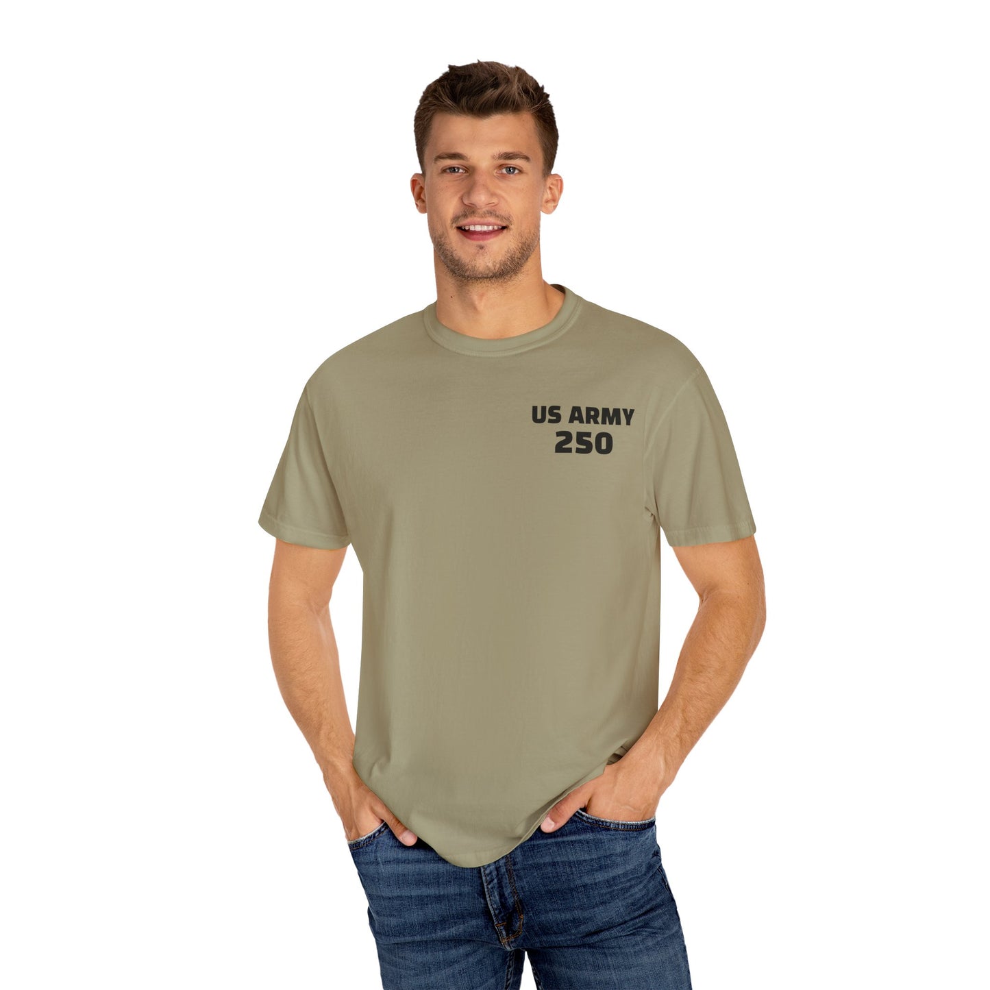 US Army 250 Years Garment-Dyed T-Shirt, Military Tribute Tee, Veteran's Day Gift, Patriotic Wear, Army Pride Apparel